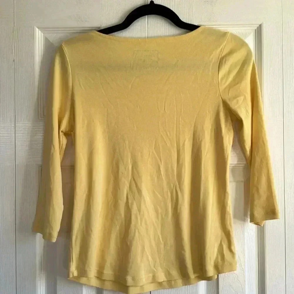Charter Club | π― Prima Cotton | Yellow 3/4 Sleeve Shirt | size PM - Picture 4 of 4